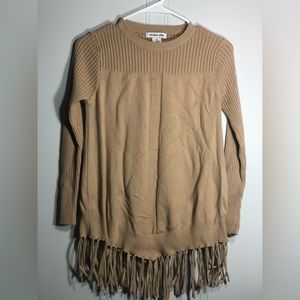BOGO 50% off Estrna Jane tan fringe sweater